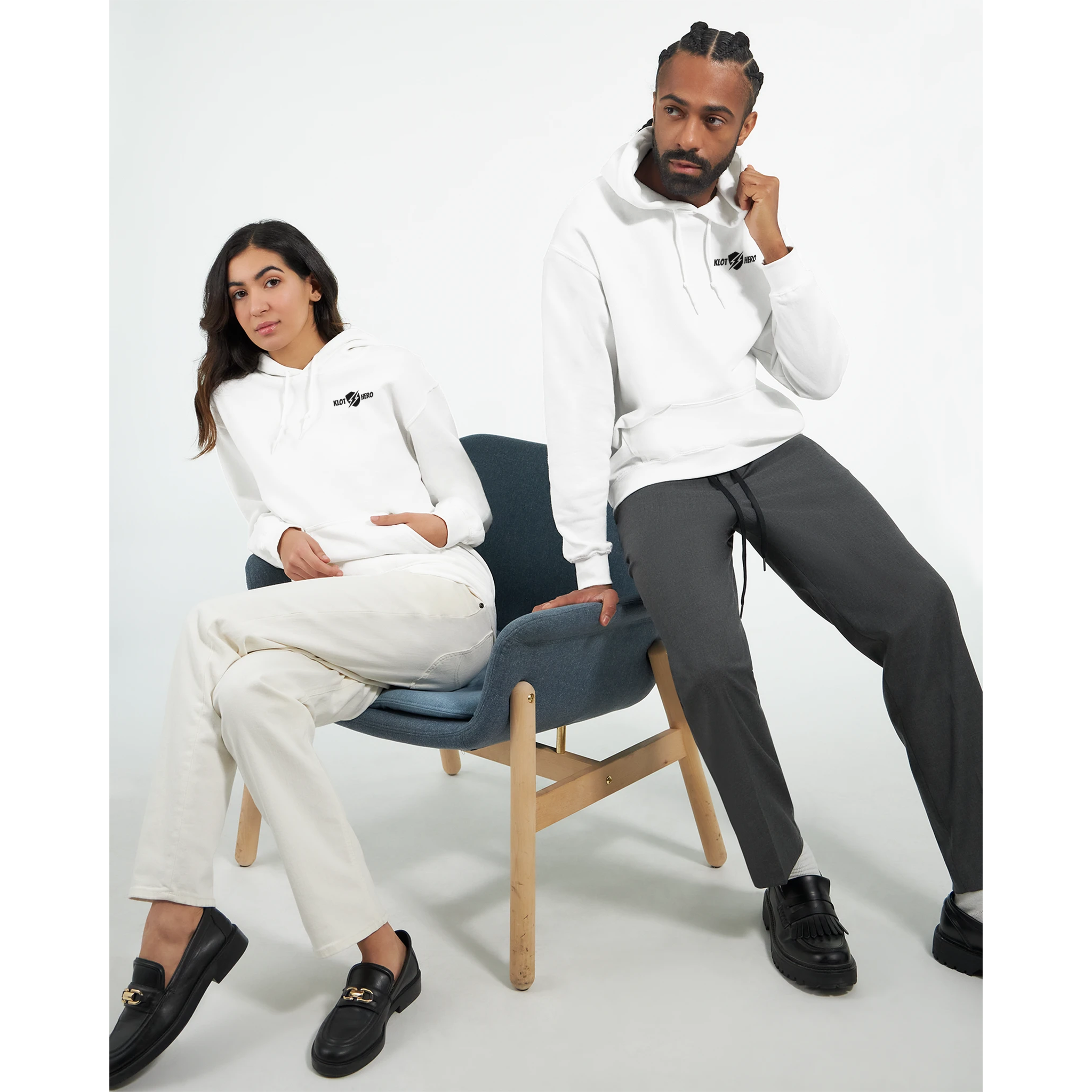 Felpa con cappuccio Unisex - White - Klothero