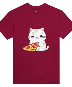 T-Shirt Cat Eats Pizza Japan Style Donn