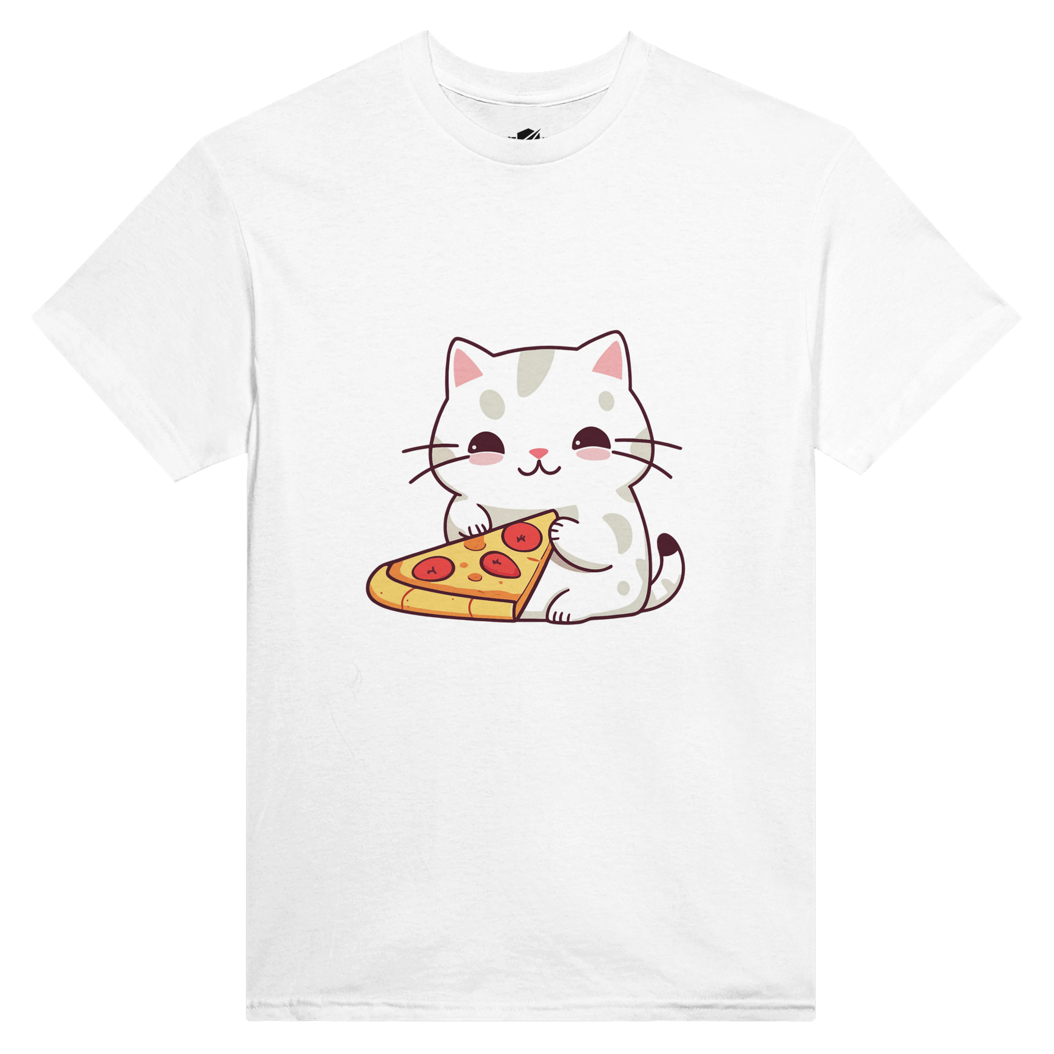 T-Shirt Cat Eats Pizza Japan Style Donna