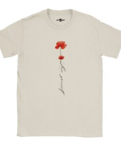 15502cca-d15e-4dbe-9fa0-T-Shirt Donna Love Yourself con Stampa Papaveri - Klothero