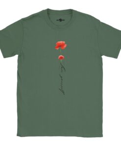 T-Shirt Donna Love Yourself con Stampa Papaveri - Klothero