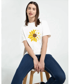 T-shirt Girasole e Cuori - Donna - Klothero