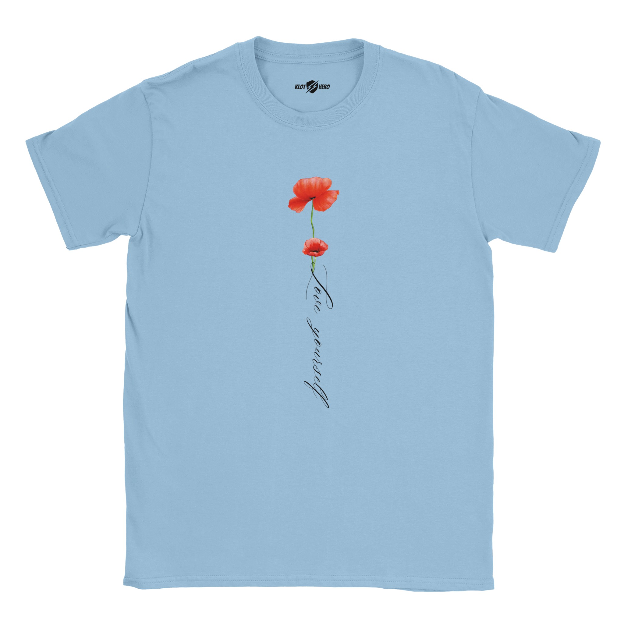 T-Shirt Donna Love Yourself con Stampa Papaveri - Klothero