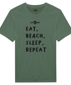 T-shirt Uomo“Eat Beach Sleep Repeat” – Surf Style con Stampa Fronte & Retro