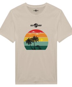 T-shirt Cotone Uomo con Stampa Tramonto e Palme - Klothero