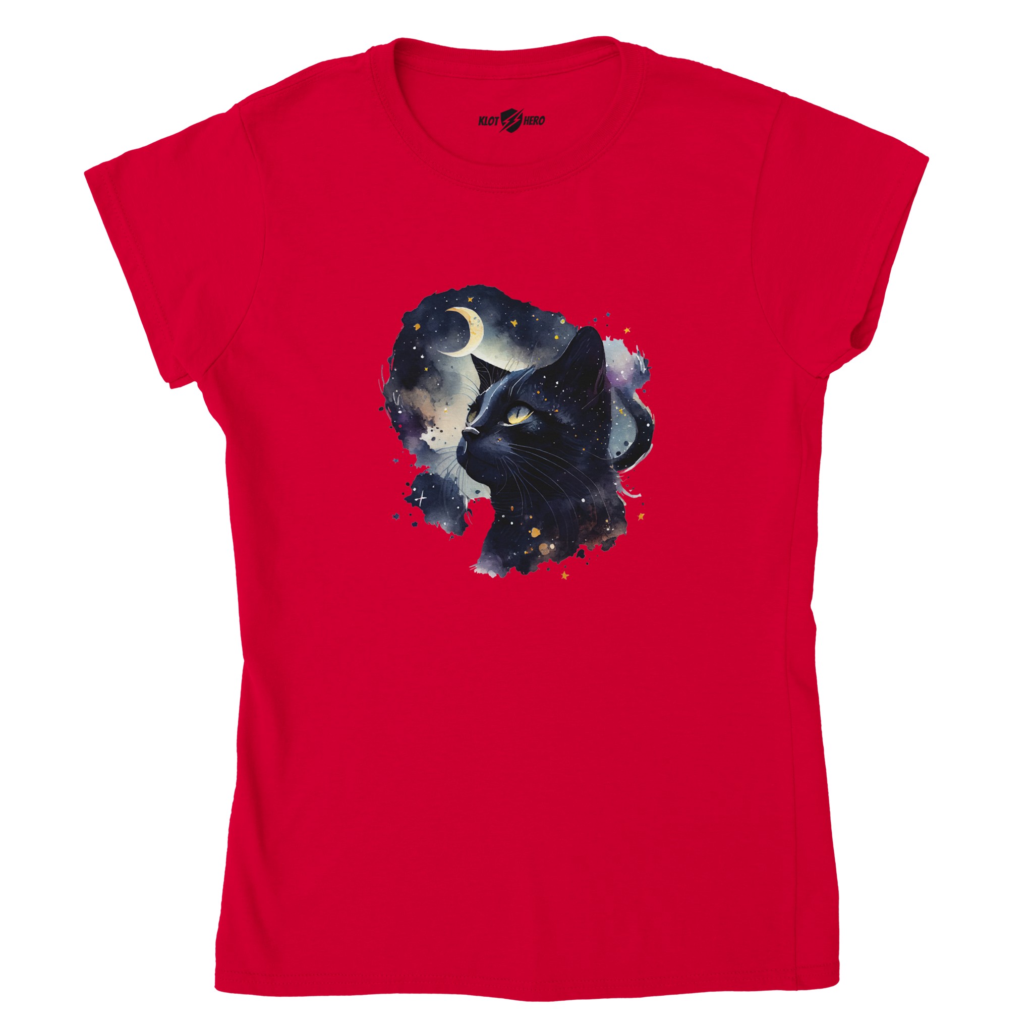 T-shirt Donna Gatto Salem con Cielo Stellato - Klothero