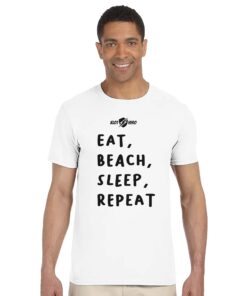 T-shirt Uomo“Eat Beach Sleep Repeat” – Surf Style con Stampa Fronte & Retro