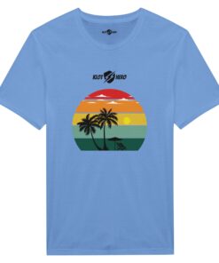 T-shirt Cotone Uomo con Stampa Tramonto e Palme - Klothero