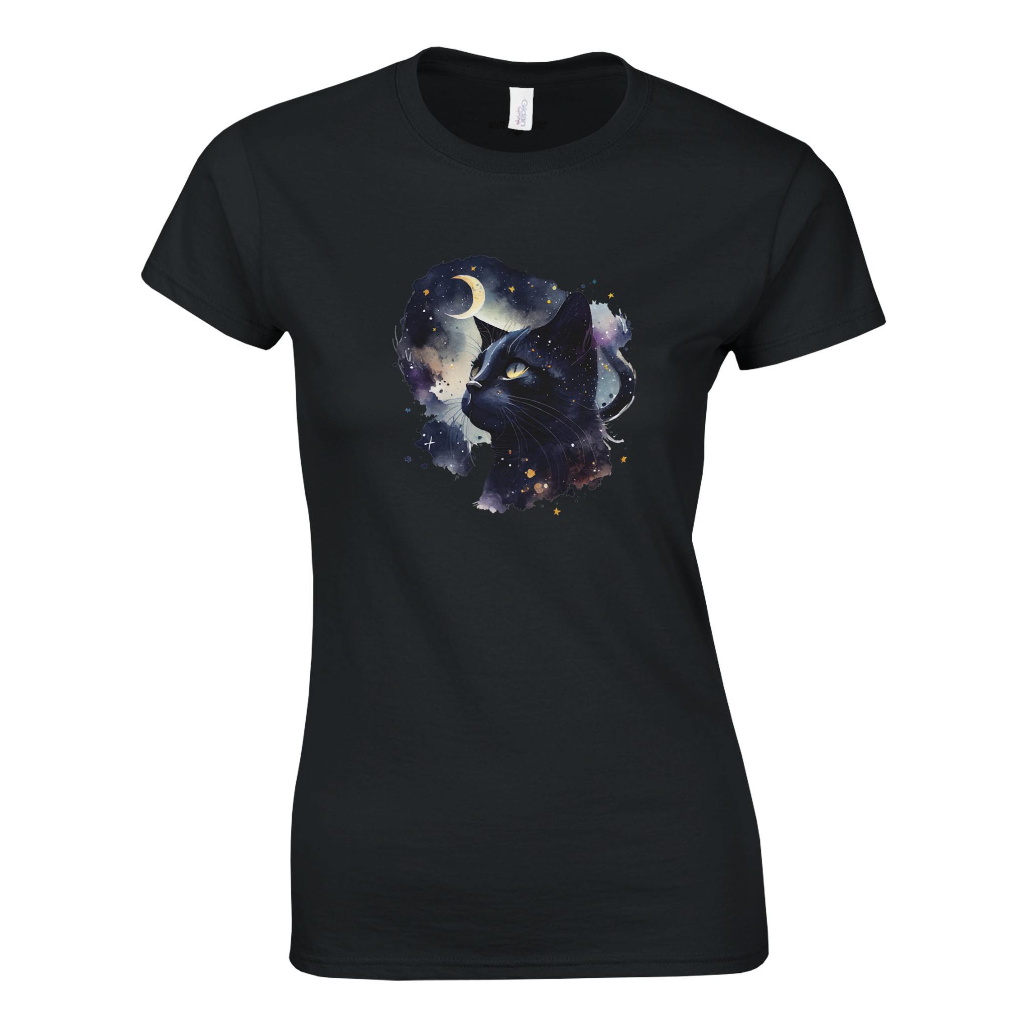 T-shirt Donna Gatto Salem con Cielo Stellato - Klothero