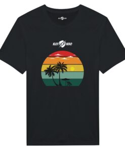 T-shirt Cotone Uomo con Stampa Tramonto e Palme - Klothero